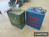 2gallon fuel cans Pratt's & National Benzol (2)