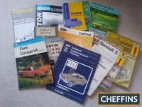 Qty of Ford, Land Rover, Porsche, Austin, Triumph etc. manuals/handbooks