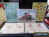 Qty of framed agricultural themed posters to include Farmers Weekly Guide to tractors of 50s, 60s and 70s (35x25ins)