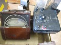 Vintage electrical laboratory test meters (2) and shunts (3)