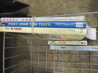 Selection of antique collectors books, toys, Dinky etc.