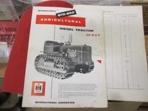 Operators manual for International Harvester BTD-640 crawler tractor