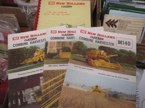 3no. Sales leaflets for New Holland Clayson M103, M80, M140 combines, also M140 Combine Harvester product book