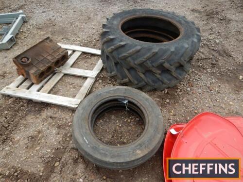 Set of tyres, 2no. 12.4/28 and 2no. 600x19