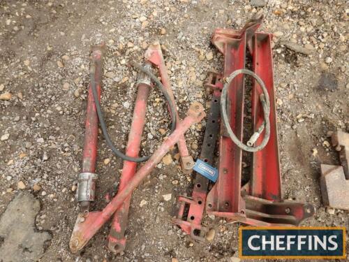 International Harvester B275 loader brackets, complete with hydraulic rams