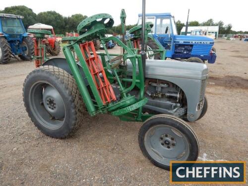 FERGUSON TED20 4cyl TRACTOR Serial No TED162906 Fitted with a Ransomes MkV 5gang mower and stated to have just one country estate previous owner. Offered with V5 document