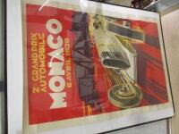 Monaco 1930, a reproduction Falcucci poster t/w a signed Alpine Rally poster depicting the Appleyard XK120