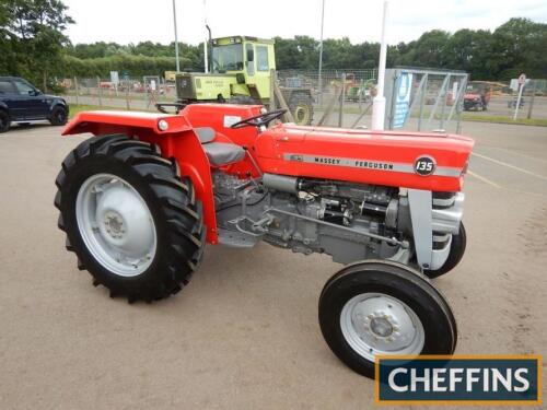 1972 MASSEY FERGUSON 135 3cyl diesel TRACTOR Reg. No. UMJ 545K Serial No. FG402519 Subject to a full concours restoration completed by Youngs Agricultural Services Ltd based in Stretham, Ely, Cambridgeshire. Old style logbook available