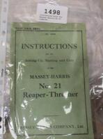 Instruction book for Massey Harris No.21 combine