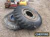 Pair of 11.00-20 wheels and tyres