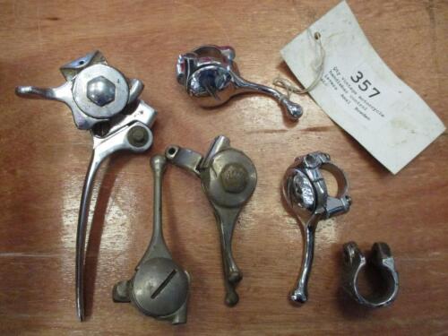 Qty vintage motorcycle handlebar control levers, Amal, Bowden etc