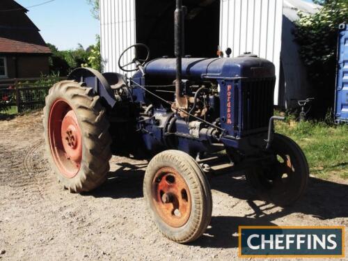 FORDSON E27N 4cylinder petrol/paraffin TRACTOR Fitted with PTO and drawbar on 11-36 rear wheels and tyres