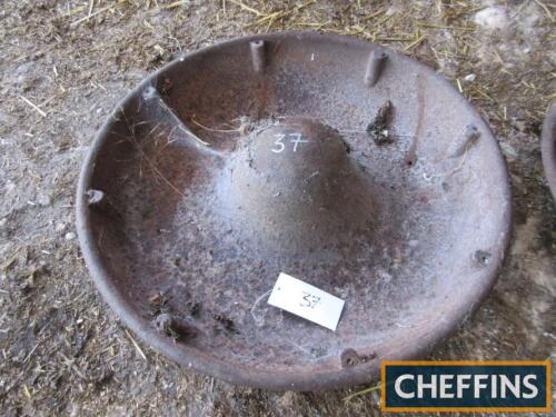 Large diameter circular cast iron feed trough by Orttewell, Sudbury