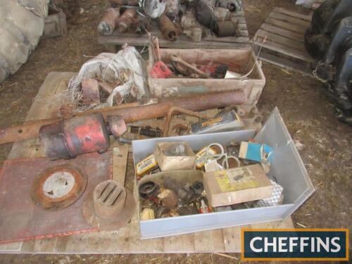 Qty of miscellaneous tractor spares, engine parts, spade lugs, hand tools etc