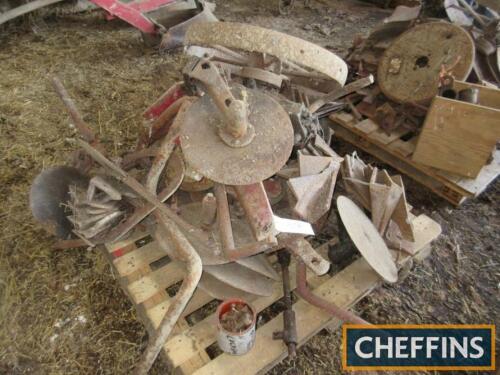 Qty of plough spares to include, points, discs, mouldboards, landwheels etc