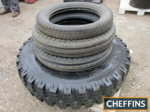 Wheels & tyres 12-24 10 stud, pair of 6.00-19 tyres & a 400-19 tyre (4)