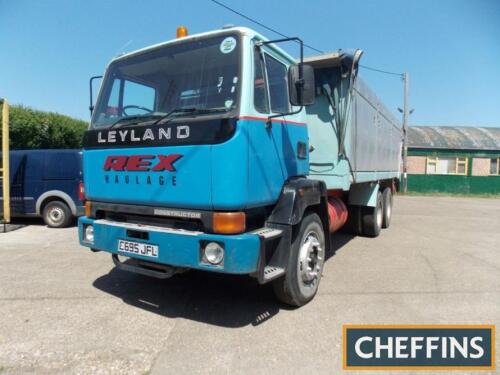 1985 Leyland Constructor 24-21 6x4 rigid tipper Reg. No. C695 JFL Chassis No. SBLD6H50LLDF42420 Fitted with double drive, Wilcox fold-down alloy body and Leyland TL11 6cylinder diesel engine, liveried for Rex Haulage. Offered for sale with current V5C and