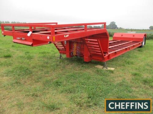 Circa 1971 King 20ft single axle low loader with pull out neck. Serial No. K71062