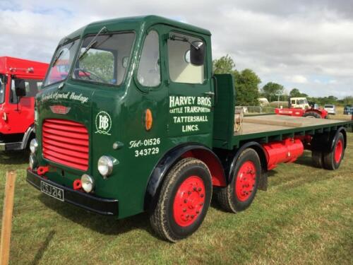 1955 Leyland Steer 6x2 flat bed lorry Reg. No. CSJ 214 Chassis No. 551207 A rare vehicle on the road and understood to be one of only a small handful still driving. This example is liveried for Harvey Bros Cattle Transporters of Tattershall, Lincs. The ve