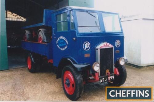 1935 Albion 126 drop side Lorry and drawbar Trailer Reg. No. AFJ 899 Chassis No. 14429AX This fine outfit was restored at some point in the 1980s and is liveried in blue over black for Frank Barraclough, Fish Merchant, Buck St. Bradford. The current custo