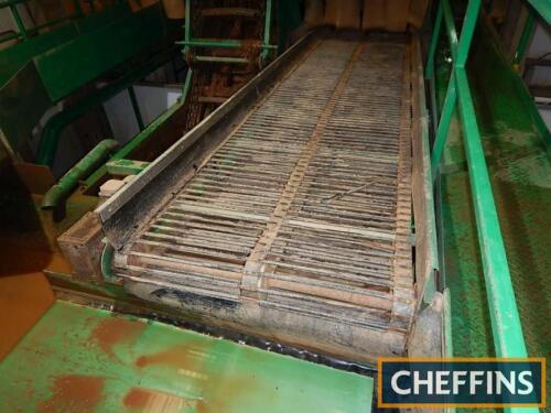 Haith 60mm rubber covered rod link web 6.1m x 1.2m t/w soil returns under conveyor and feed off conveyor (A LIFT OUT CHARGE IS APPLICABLE ON THIS LOT OF UP TO £500, FURTHER DETAILS FROM THE AUCTIONEERS)