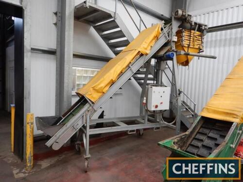Haith free standing mobile bag filling elevator with scissor fill head