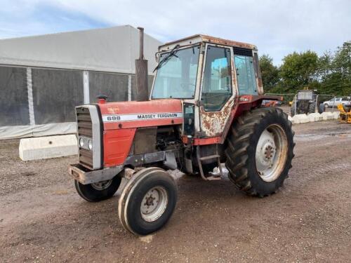 Massey Ferguson 698 2wd Tractor c/w 12 speed, square back axle, recent engine rebuild, No V5 Reg. No. WDC 391Y