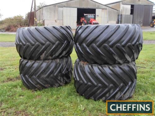 4no. NHS 54x31.00x26 flotation wheels and tyres, 2no. with removable centres for a Fastrac