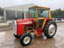 Massey Ferguson 565 Tractor c/w red cab, 8 speed, No V5 Reg. No. TEP 657S