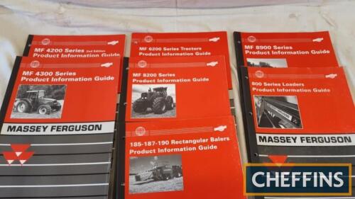 Massey Ferguson Product information guides 4200 series tractor, 4300 series tractor, 6200 series tractor, 8200 series tractor, 8900 series forklifts, 800 series loaders, large square bales 185, 187, 190