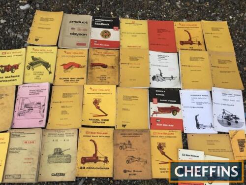 Approximately 33no. New Holland, Clayson manuals, balers etc.