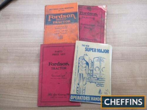 Fordson, a qty of manuals, to include The Super Major operator's handbook, Major instruction manual etc. (4)