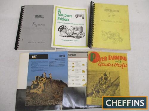 Qty agricultural tractor literature, to include CAT, Ferguson, John Deere etc.