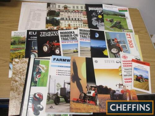 Schluter, Steyr, Morooka etc, a qty of tractor sales brochures