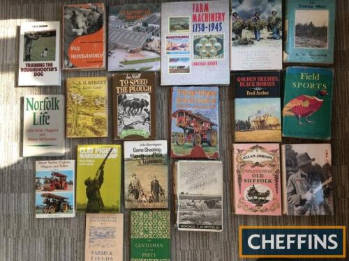 20no. collectible hardback books, to include Ernest Doe and A G Street Traction Engines, Game and Clay Shooting, Farm Machinery. 1940s to 1990s