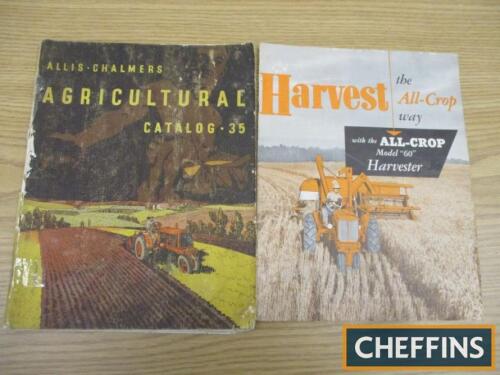 Allis-Chalmers 1935 Agricultural Catalogue, 80pp, illustrated, poor cover, together with All-Crop Model 60 Harvester brochure (2)