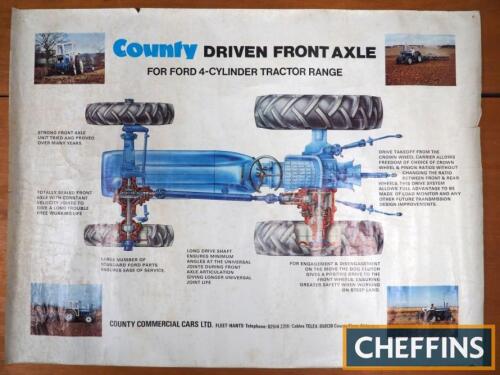 County poster for unequal wheel tractors, 101cm x 76cm