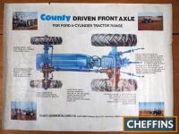 County poster for unequal wheel tractors, 101cm x 76cm