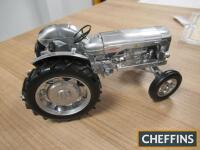 Universal Hobbies 1:16 scale Fordson Power Major 50th Anniversary model, finished in brushed silver, complete with Certificate of authenticity