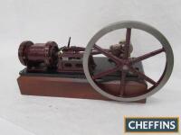Scratch-built single cylinder horizontal steam engine model with reversing gear, the valve cover engraved A. Hodsdon, and indistinctly Bexley Heath 1869. A handsome model that appears to have been subject of an older restoration (flywheel diameter 8ins, b