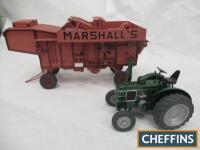 Tractoys FR Field Marshall Series II model, together with G & M Farm Models Marshall threshing drum model