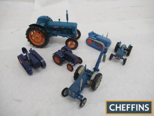 Fordson, qty of die-cast tractor models of various scales, to include 1:16 scale Fordson Power Major by Universal Hobbies (6)