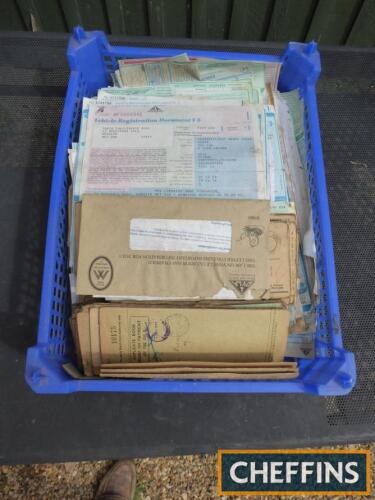 Qty of buff log books and documents for scrapped cars