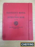 MG (series Y) one and a quarter litre Maintenance manual and instruction book