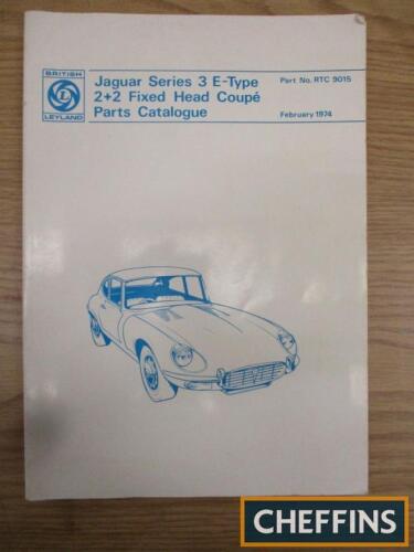 Jaguar Series 3 E Type parts catalogue