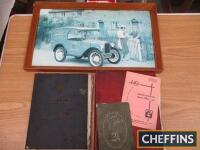 Austin A30 `Seven` manual, together with framed Austin 7 photo and other publications including early Royal Enfield