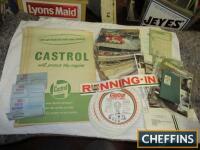 Castrol, fine collection of garage ephemera, including Achievements booklets (21), timing discs, complimentary screwdrivers (3), job cards, running in slips, floor covering (10) etc.