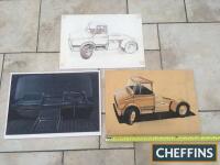 Prototype ERF design sketches c1970s, saved from the factory design department, depicting bonneted lorry and cab details (3)