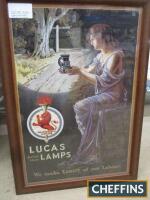 Lucas Lamps, We Make Light of Our Labour, framed and glazed reproduction poster, 26x18ins