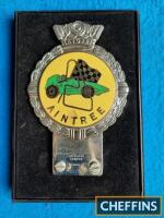 Aintree Circuit enamel badge by J R Gaunt